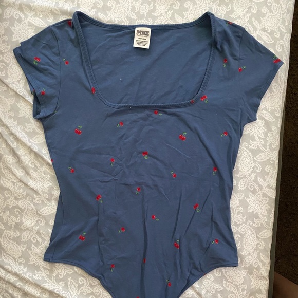 Blue bodysuit with red cherries (L) - Picture 1 of 5